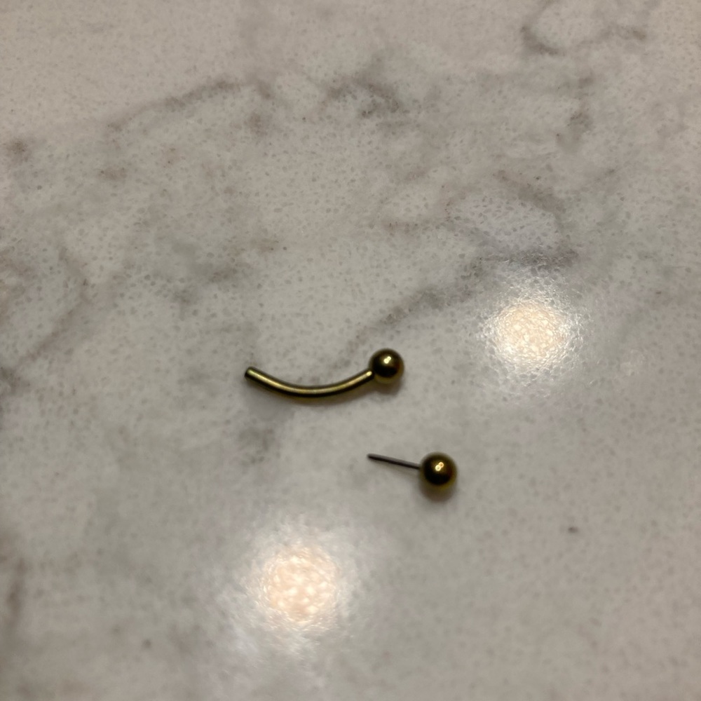Neometal Yellow Titanium Rook Barbell with Threadless End